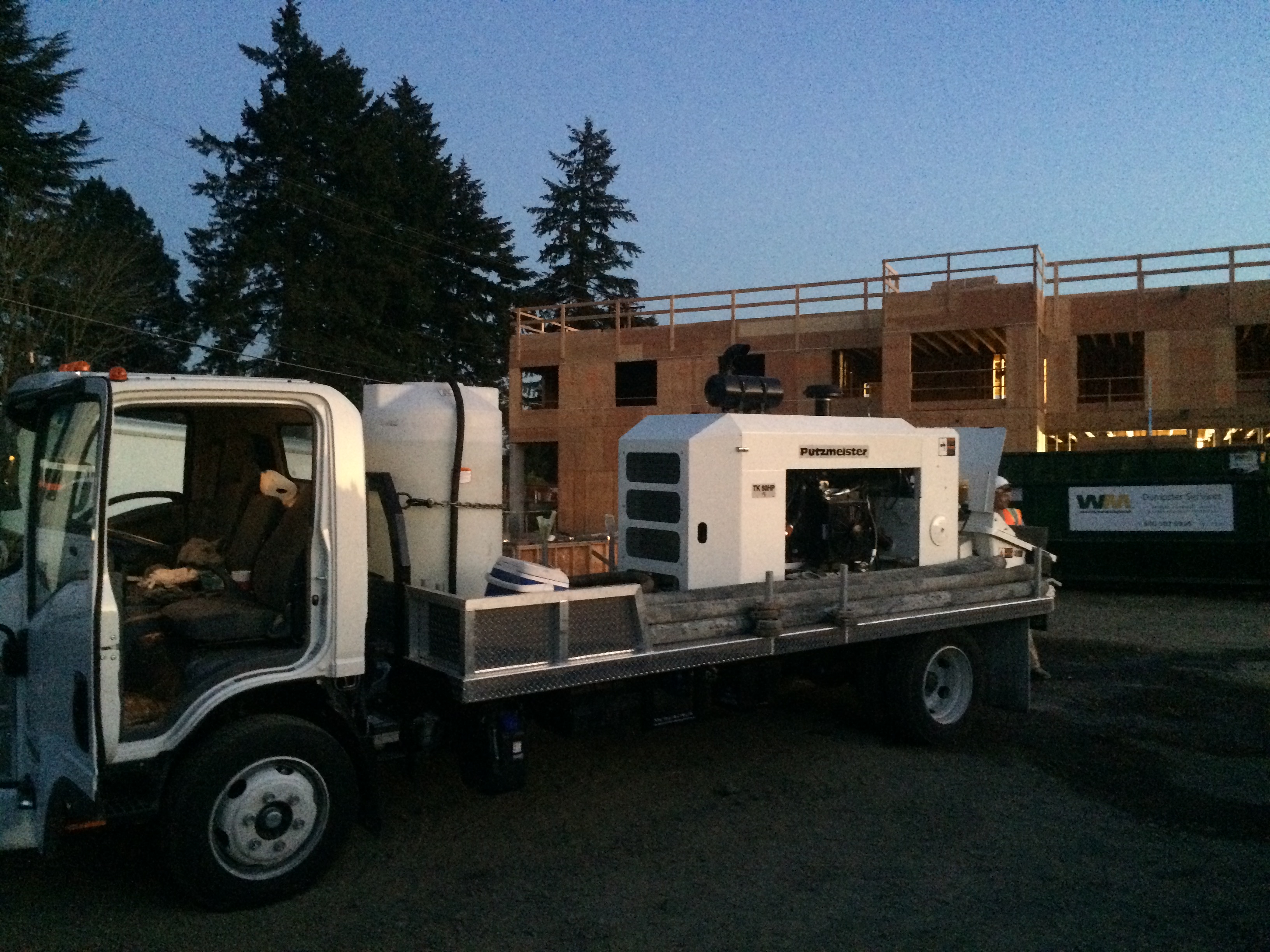 Nighttime Shotcrete Work in Milwaukie, Oregon for a new Commercial Pool