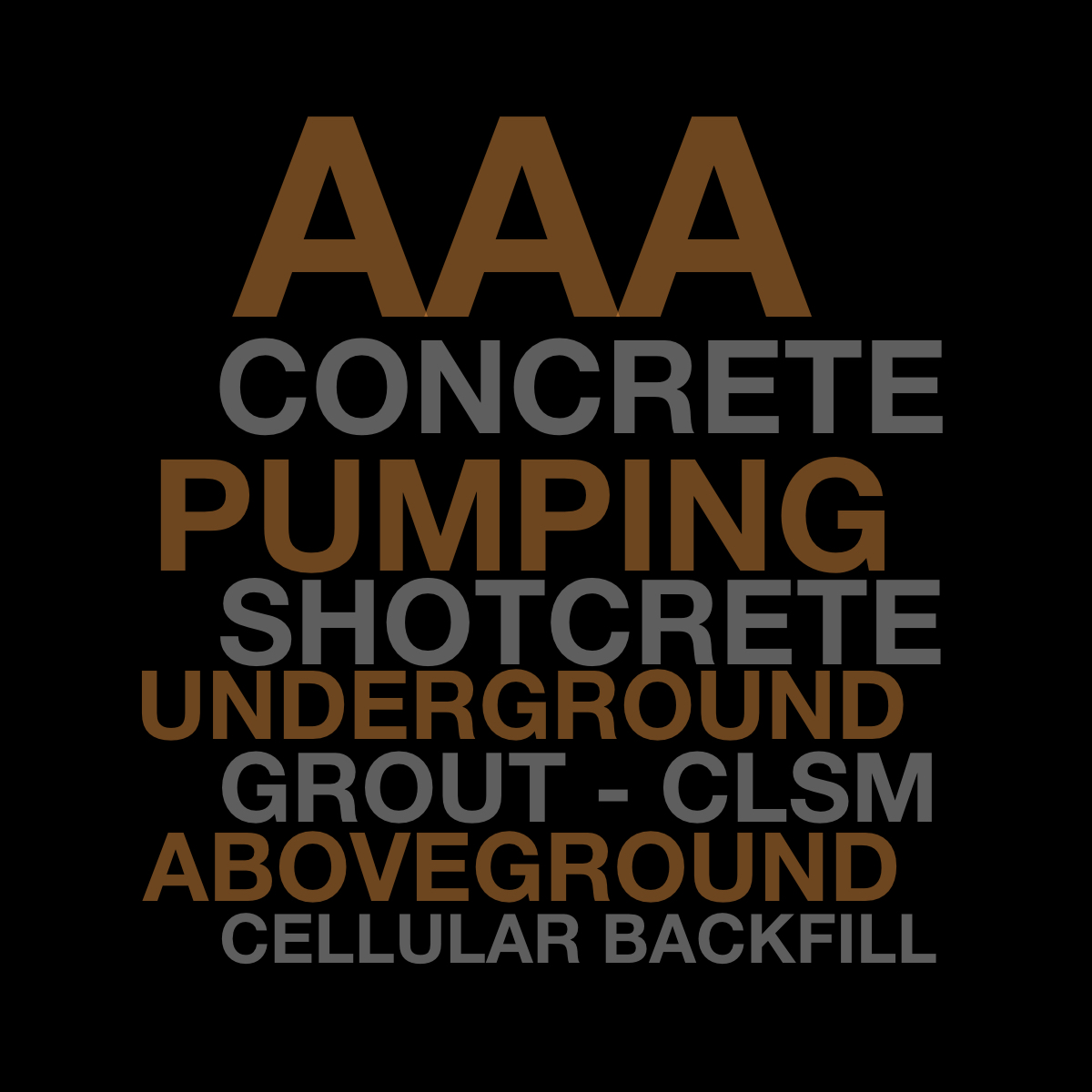 AAA Concrete Pumping Shotcrete Underground Grout CLSM Above Ground Cellular Backfill